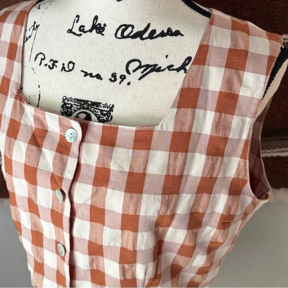 Aniela Parys Sonja Cropped Plaid Blouse Top - Picture 6 of 11